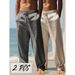 Vintage High-Waisted Cargo Pants Men – 90s Retro Wide Leg Sweatpants, Breathable Polyester Workwear (S-3xl, 18 Colors & 7 Two-Pack Sets)_viptrois.com