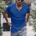 2025 Fashion Solid Color Men's Crew Neck Short Sleeve Top Spring New Casual Commuter Slim Fit Sports T-Shirt_viptrois.com