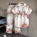 Y2 New Men's Casual Floral Print Suit Short Sleeve Shirt And Trousers Set Versatile Men's Clothing_viptrois.com