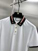 2025 Summer New Trendy Brand Striped Little Bee Embroidered Turn-Down Collar Polo Shirt Men's Slim Fit Business Casual_viptrois.com