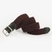 New autumn canvas woven elastic waistband women's trendy casual pants, alloy square buckle belt for men_viptrois.com
