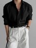 Men's Clothing Black Long Sleeved Shirt High Grade Vertical Striped Texture Light Mature Style Versatile Non Iron Casual Business Shirt_viptrois.com