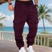 Fleece Multi-pocket Overalls Men's Outdoor Sports Casual Wide Tube Pants_viptrois.com