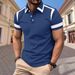 Men's Color Matching Casual Short Sleeved Polo Shirt Men's Sports Polo Shirt_viptrois.com
