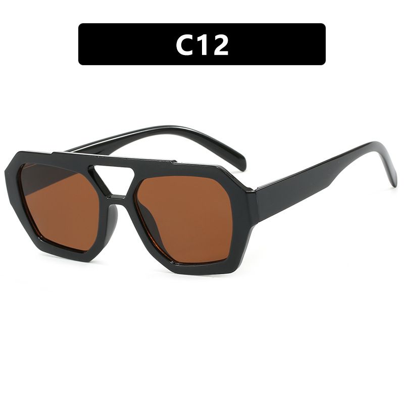 Double Bridge Irregular Sunglasses Fashion Shades For Women/Men Trendy UV400 Protection Glasses_viptrois.com
