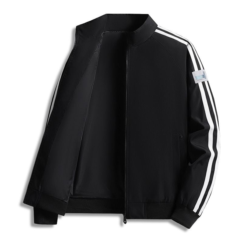 Men's Lightweight Jacket – Spring & Autumn Stand Collar Windbreaker (M-5XL) – Breathable Cotton Outerwear For Casual & Outdoor Wear_viptrois.com