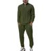Men's Zippered Jacket & Pants Set, Autumn Casual Outerwear For Daily Wear, Lightweight Long Sleeve Coat And Trousers Outfit_viptrois.com