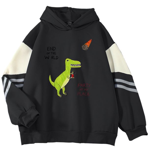 American Style Color Block Loose Niche END OF THE W RLD Pullover Sweatshirt Outerwear Cool Top_viptrois.com