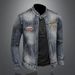 Men's Clothing Venom Men's Denim Jacket Casual Retro Large Size Stand Collar Zipper Jacket Cycling Motorcycle Wear Trendy_viptrois.com