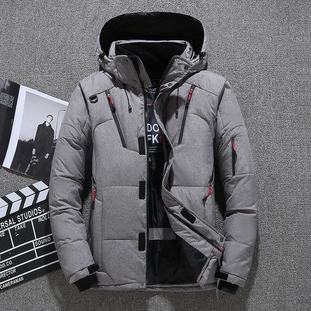 Men’s Winter Down Jacket – Short Puffer Coat With Detachable Hood For Outdoor & Urban Wear_viptrois.com