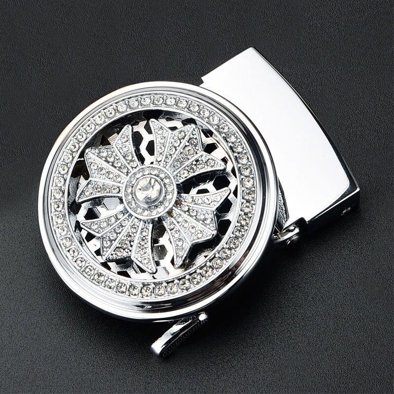 Automatic buckle belt for men with diamond buckle business casual belt for men_viptrois.com