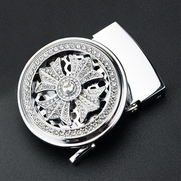 Automatic buckle belt for men with diamond buckle business casual belt for men_viptrois.com
