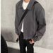 American Trendy Brand Black Shoulder Padded Short Coat Men's Autumn And Winter Ruffian Handsome High-end Sense Early Autumn Trendy Men's Bomber Jacket_viptrois.com