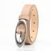 oval alloy pin buckle women's belt decoration dress suit jeans simple versatile belt_viptrois.com