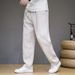 Men's Clothing Linen Pants Men's Pants Summer Thin Straight Pants Loose Casual Pants Linen Trousers_viptrois.com
