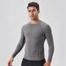Men's Sports Fitness Wear Outdoor Training Tight Quick-drying T-shirt Top Breathable Running Fitness Long Sleeves_viptrois.com