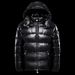 Unisex Black Shiny Puffer Jacket With Hood - Fleece Lined, Thickened, Oversized Fit For Men & Women_viptrois.com