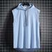 Men's Clothing Hooded Vest Summer Street Solid Color Hooded Sleeveless T Shirt Thin Vest Personality Trendy Top_viptrois.com