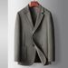 Men's Clothing autumn and winter 100% pure wool single western green young luxury business double sided wool suit jacket_viptrois.com