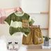 Boys' Summer 2025 New Small And Medium Sized Children's Wear Casual Short Sleeved Shorts Two Piece Set Trendy_viptrois.com