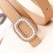 new fashion sweet girl belt women's light luxury high-end versatile women's belt pearl buckle decorative jeans belt_viptrois.com