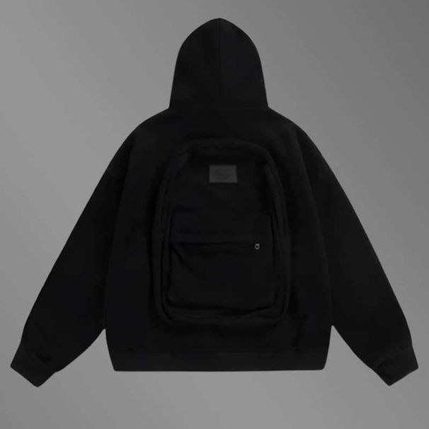 Men's Casual Box Fit Zip-Up Hoodie Sweatshirt With Stand Collar, Lightweight Cotton Blend, Grey & Black Color Options (M-3XL)_viptrois.com