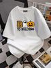 Boo To Bullying Halloween Ghost Anti Bully Unity Day Orange T-Shirt Top For Everyday Wear Print Round Neck Short Sleeve Summer Comfortable Stretched Female Streetwear Unisex Stylish Designer Clothes Slightly Casual Women Fashion Women Top Graphic Tees_viptrois.com