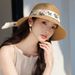 2025 New Summer Sunshade French Flat Top Straw Women's Beach Sunscreen Woven Hat UV Protection_viptrois.com