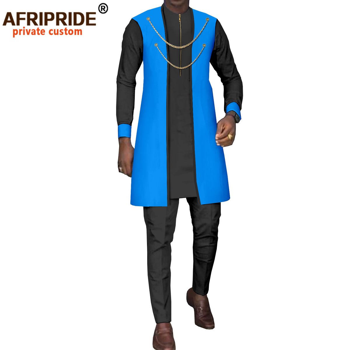 Men's Clothing Africa Men's l Dress three piece set coat + top + pants_viptrois.com