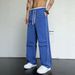 Men's Solid Color Long Pants Casual Drawstring Style Trendy Everyday Summer Versatile Bottoms Ready Stock_viptrois.com