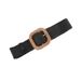 Popular Style Cotton and Linen Style PP Grass Woven Belt Women's Round Square Buckle Korean Style dress Long Shirt Women's Decorative Belt_viptrois.com