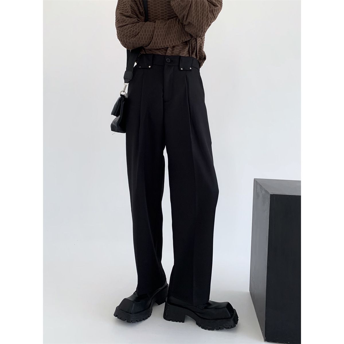 Men's Clothing Style Design High Waist Suit Pants Men's Drape High End Spring And Autumn Casual Loose Straight Trousers Summer Style_viptrois.com