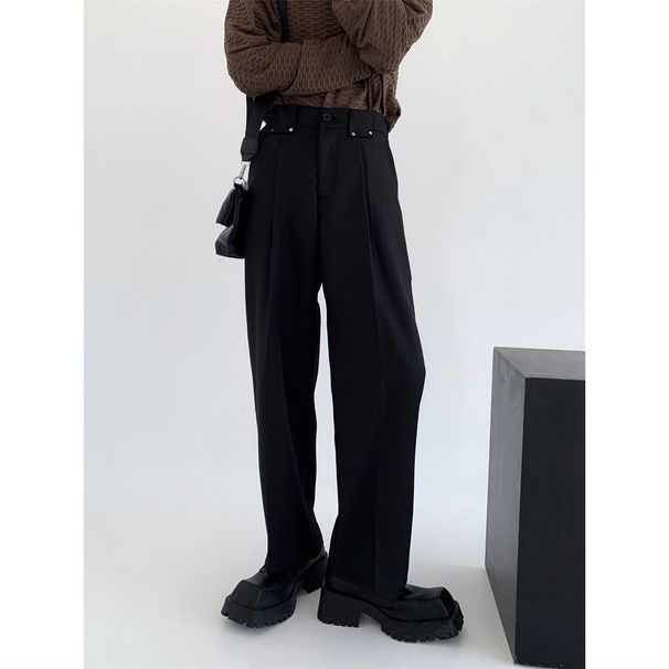 Men's Clothing Style Design High Waist Suit Pants Men's Drape High End Spring And Autumn Casual Loose Straight Trousers Summer Style_viptrois.com