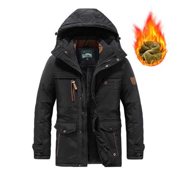 Men's Autumn And Winter Men's Warm Cotton-padded Clothes, Piled And Thickened Medium And Long Waterproof Jackets Outdoor_viptrois.com