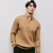 Men's Half-Zip Knit Sweater - Cable Stand Collar Pullover (Black, Gray, Beige, Oatmeal) - Lightweight Business Casual Winter Wear Sizes M To XXXL_viptrois.com