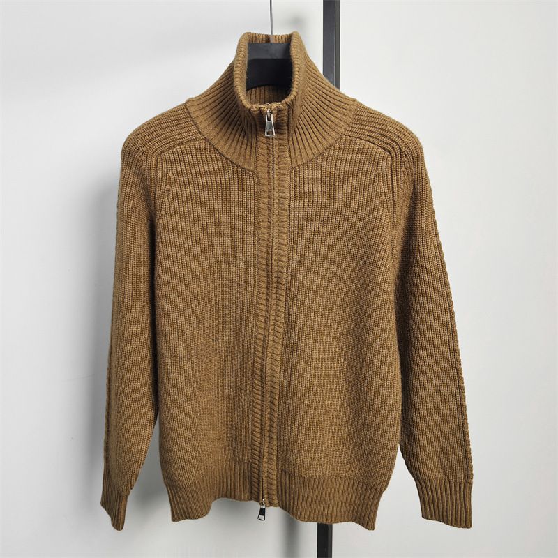 Men's Fashion Knit Cardigan – Pineapple Stitch Zip-Up Sweater (M-XXXL) – Casual Long Sleeve Pullover For Fall & Winter_viptrois.com