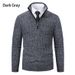 Loom Foreign Trade Autumn Winter New European And American Half-Zip Stand Collar Pullover Sweater Men's Business Striped_viptrois.com