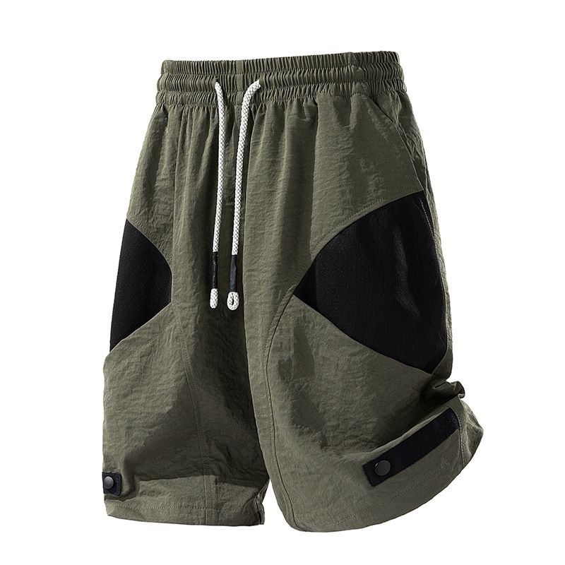 Men's Clothing Summer New Men's Casual Pants Color Matching Shorts Trendy Sports Slim Fit Large Size Shorts Men's Beach Pants_viptrois.com