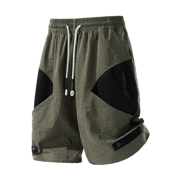 Men's Clothing Summer New Men's Casual Pants Color Matching Shorts Trendy Sports Slim Fit Large Size Shorts Men's Beach Pants_viptrois.com