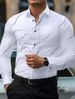 Men's Shirt Business Casual Four Sided Stretch Printing Thin Anti Wrinkle Shirt Men's Long Sleeve_viptrois.com