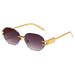 Frameless Polygonal Sunglasses - Lightweight UV400 Protection Instagram Style Shades For Women (Trendy Street Photography Glasses)_viptrois.com