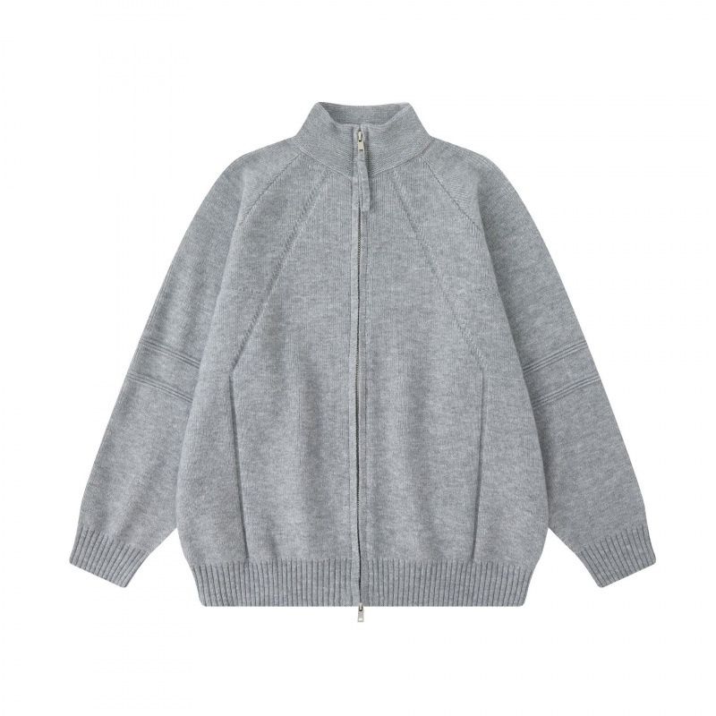 Pure Wushu Men's Clothing 25 Autumn Winter New Simple Versatile Solid Color Zipper Casual Sweater Melard Knitted Stand Collar_viptrois.com