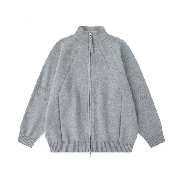 Pure Wushu Men's Clothing 25 Autumn Winter New Simple Versatile Solid Color Zipper Casual Sweater Melard Knitted Stand Collar_viptrois.com
