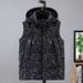 Men's Camo Detachable Hood Winter Vest - Lightweight Polyester Padded Jacket For Outdoor & Casual Wear (Grey/Black/Blue)_viptrois.com