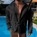 24 New Men's American Style Trendy Casual Loose Cardigan Turn-Down Collar Button Long Sleeve Shirt_viptrois.com