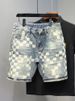 Men's Clothing Denim Shorts Thin Trendy Personality All Match Slim Breeches Printed Handsome Shorts_viptrois.com