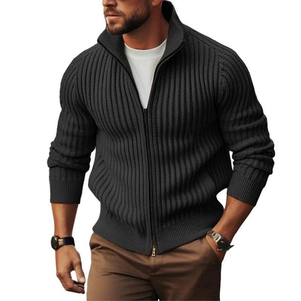 Men's Clothing Spring And Autumn New Cardigan Sweater Men Korean Style Trendy Zipper Outerwear Knitted Sweater Jacket Men Plus Velvet Thick Winter_viptrois.com
