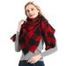 Unisex Autumn and winter women's red and black checked square scarf scarf_viptrois.com