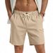 Summer Men's Solid Color Casual Shorts Fashionable Drawstring Beach Loose Versatile European And American Style Cross Border Wholesale_viptrois.com