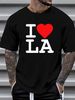 I Love LA Los Angeles Unisex Cotton T-Shirt Stylish Streetwear Stretched Casual Designer Clothes Graphic Breathable Comfortable Fashion Slightly_viptrois.com